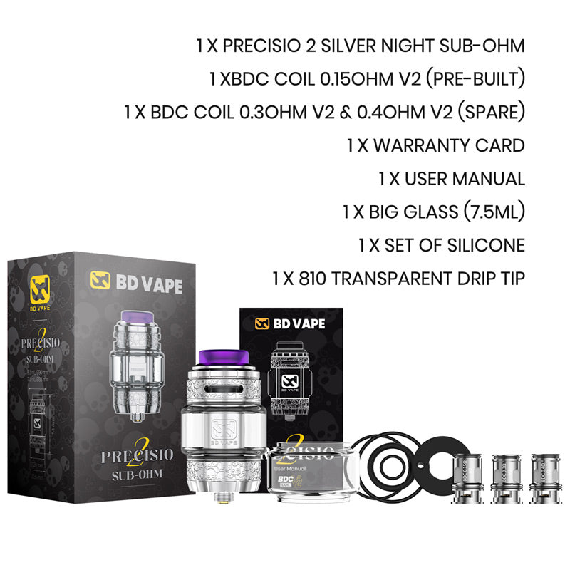 BD Vape Precisio 2 Sub Ohm Atomizzatore 5,5 ml/7,5 ml