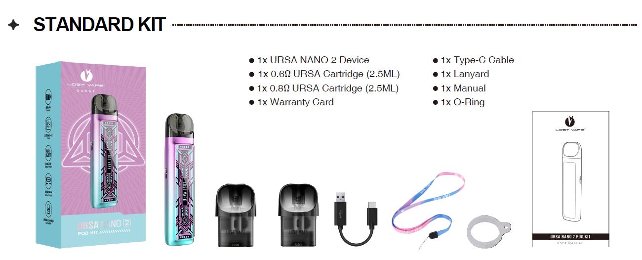 Kit Pod Lost Vape Ursa Nano 2 900mAh 2.5ml