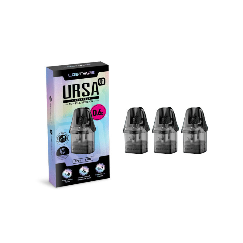 Cartuccia Lost Vape Ursa V3 Pod per Ursa Nano / Ursa Nano 2 / Ursa Nano 3 / Ursa Nano Pro / Ursa Nano Air / Ursa Nano S 2 / Ursa Baby / Ursa Baby 2 / Ursa Baby 3 / Ursa Baby Pro / Ursa Pro / Ursa S Kit 2,5 ml (3 pezzi/confezione)