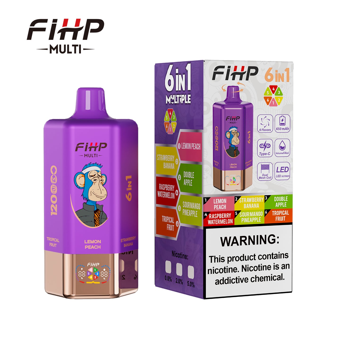 Kit monouso ricaricabile FIHP Multi 120000 120K Puffs 6 in 1