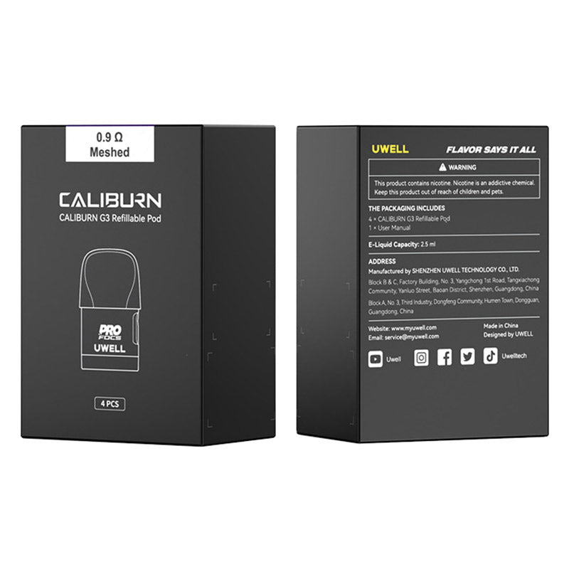 Cartuccia pod di ricambio Uwell Caliburn G3 / Caliburn GK3 / Caliburn G3 ECO / Caliburn GK3 TENET / Caliburn G3 Lite / Caliburn G3 Pro 2,5 ml (4 pezzi/confezione)