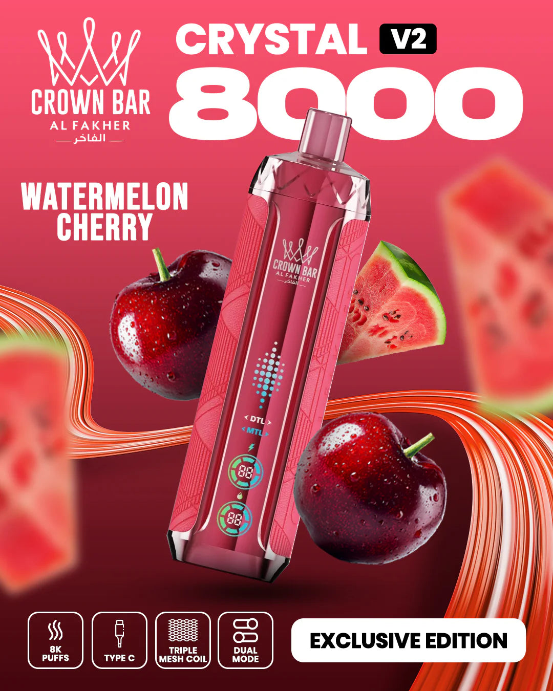 Kit monouso AL Fakher Crown Bar 8000 Crystal V2