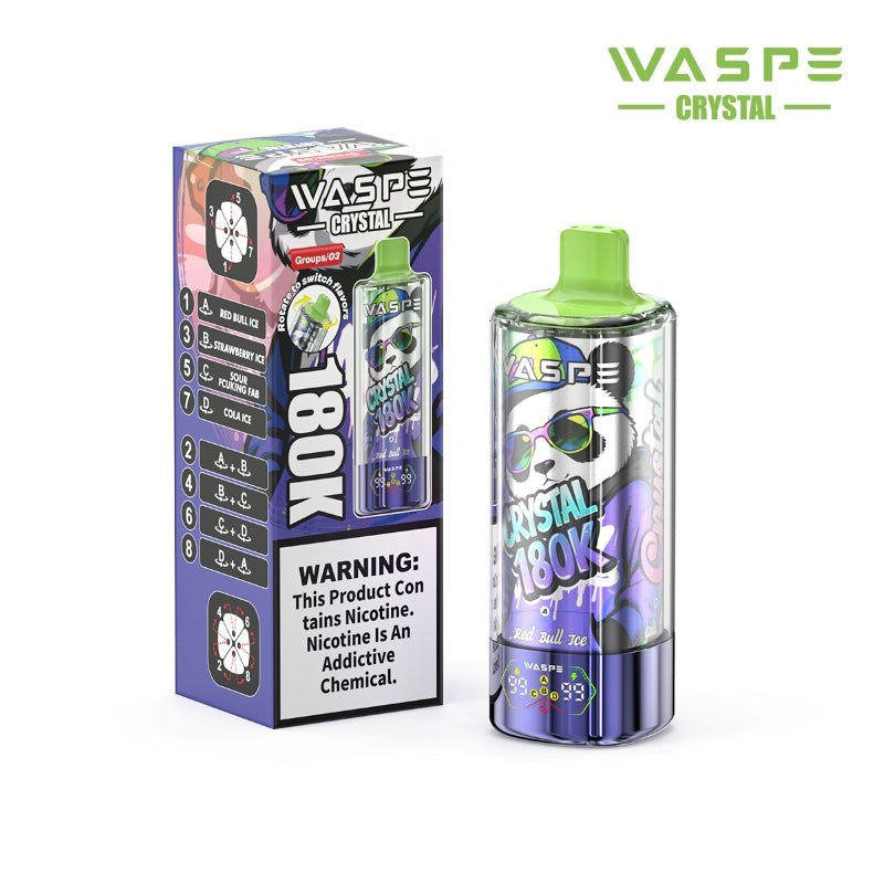 Kit monouso WASPE Crystal 8-in-1 180K 180000 Puffs 68ml