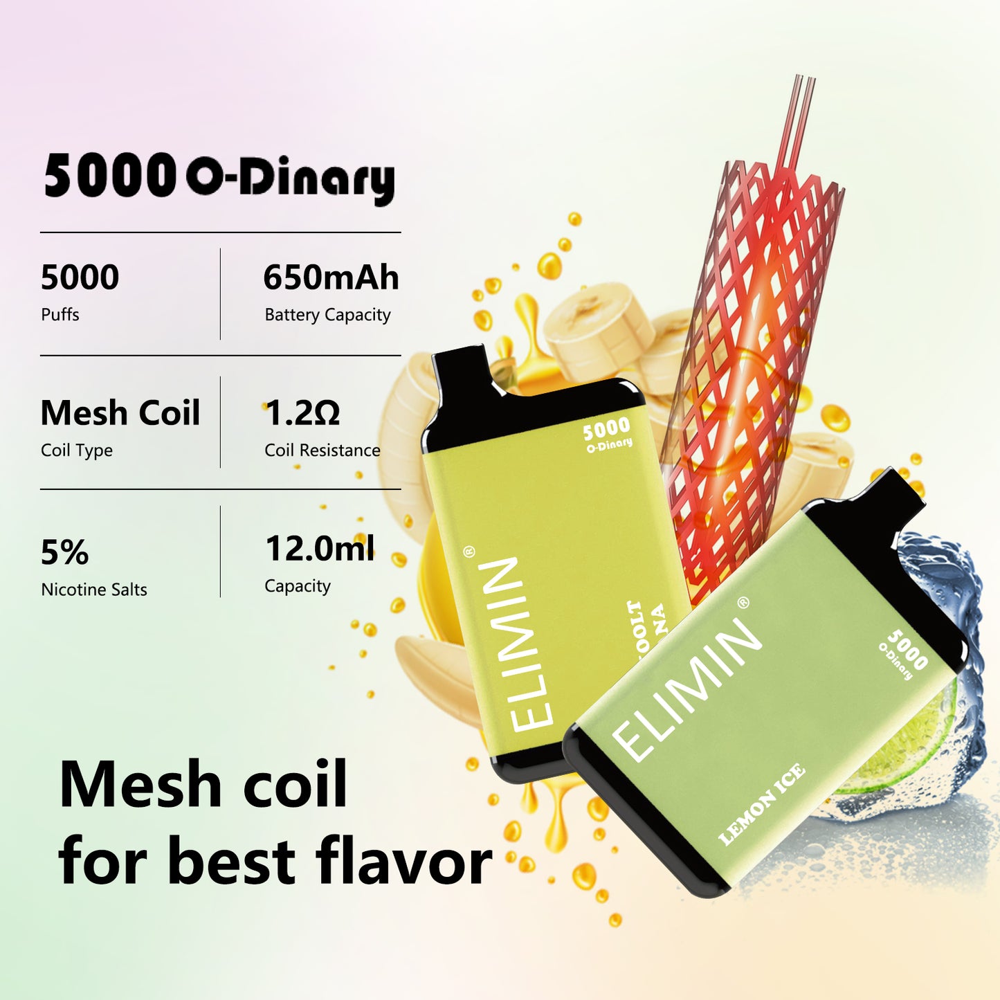Kit Elimin O-Dinary 5000 tiri (puff) sigarette elettroniche usa e getta  650mAh prezzi bassi