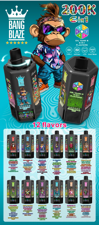 Kit monouso Bang Blaze 200K 200000 Puffs 6 in 1