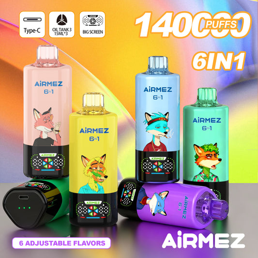 Kit monouso Airmez Fox 6in1 140K 45ml (140.000 Puffs)