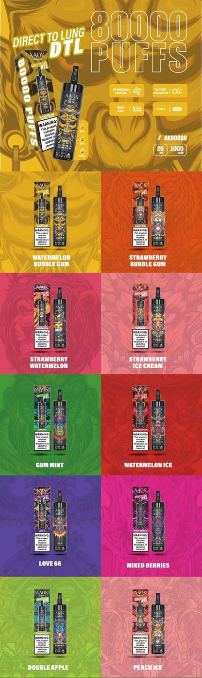 Kit monouso AAOK 80K 80000 PUFFS DTL