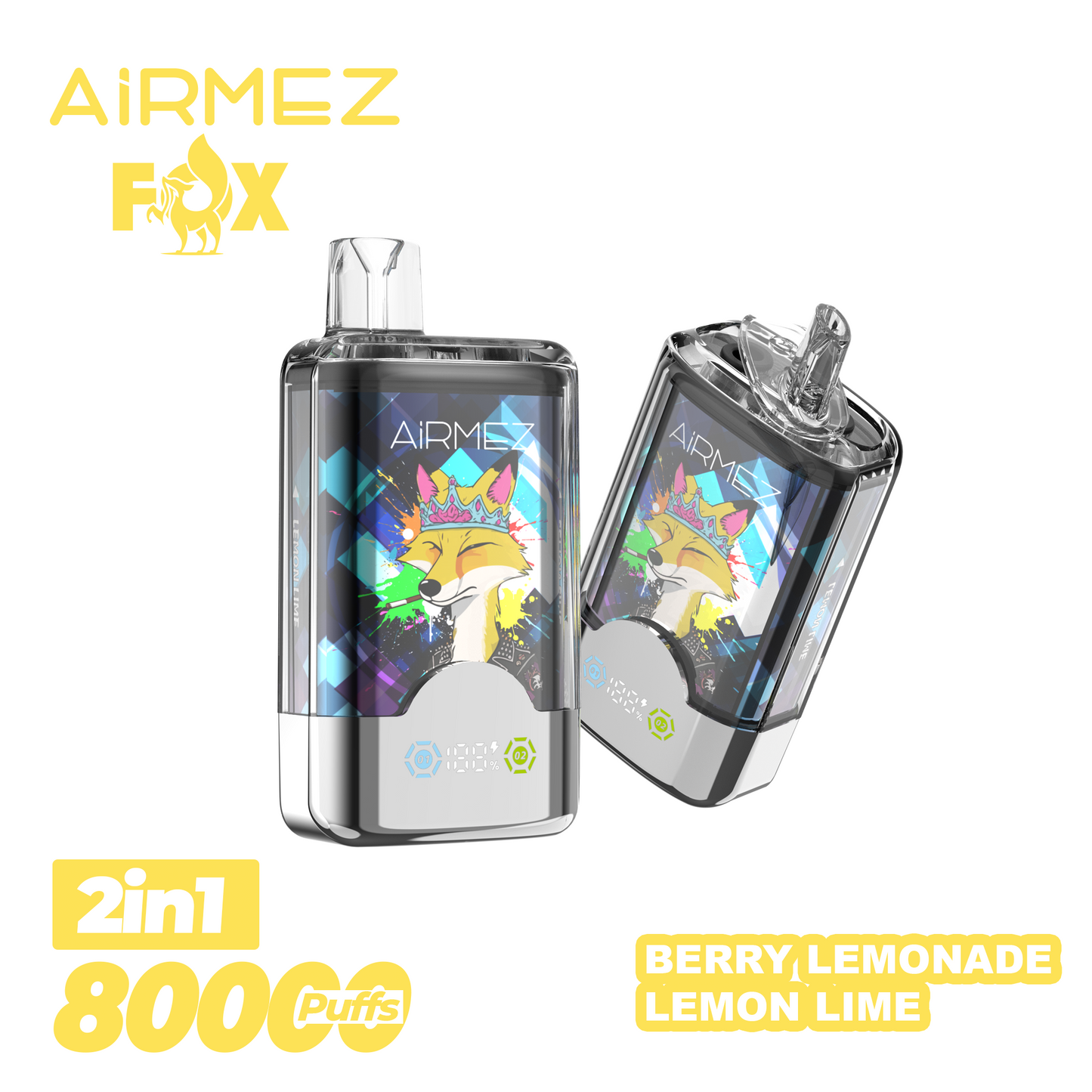 Kit monouso AiRMEZ Fox 80K 80000 Puffs 30ml (Dual Flavor)
