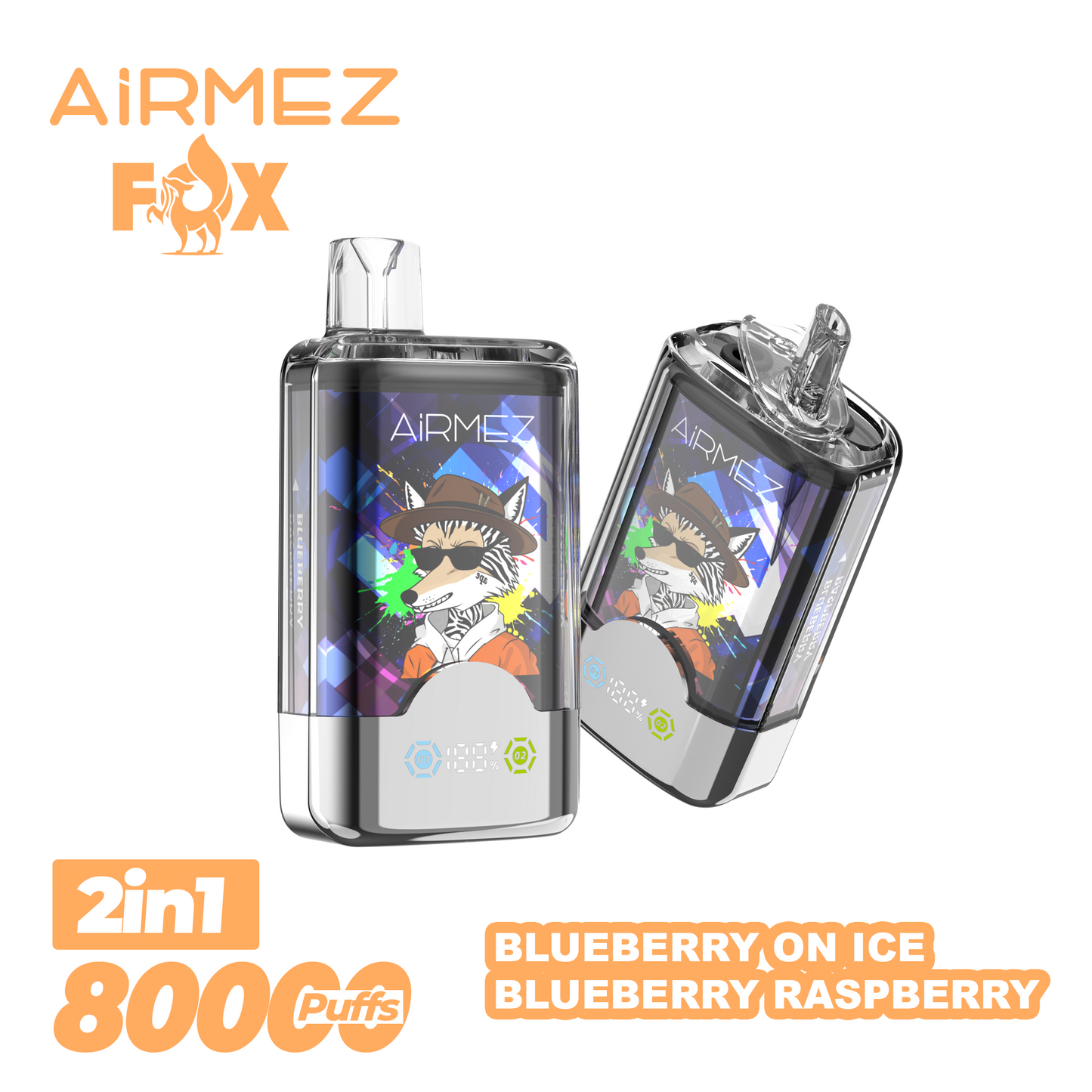 Kit monouso AiRMEZ Fox 80K 80000 Puffs 30ml (Dual Flavor)