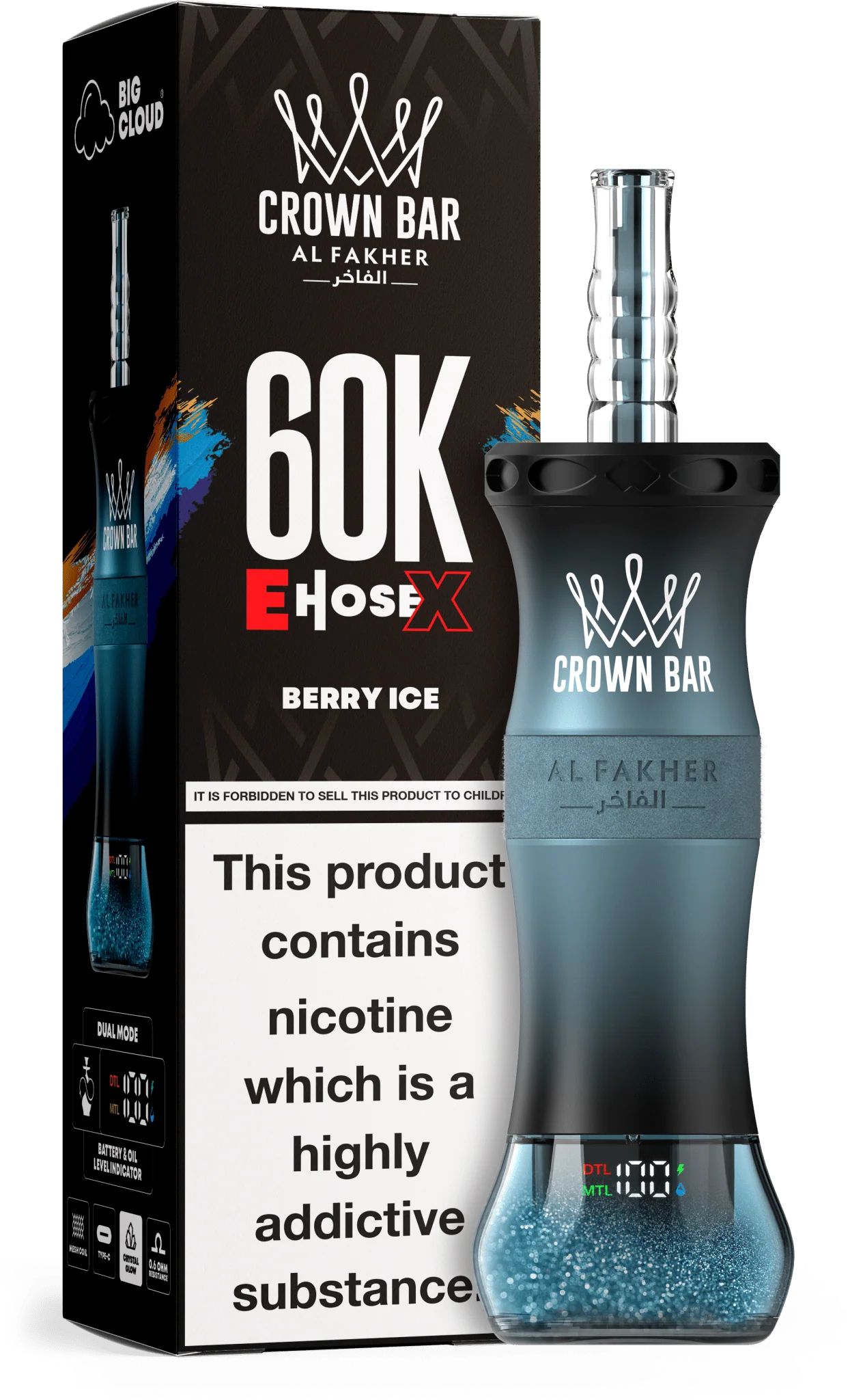 Kit monouso AL Fakher Crown Bar 60K 60000 Puffs E-Hose X