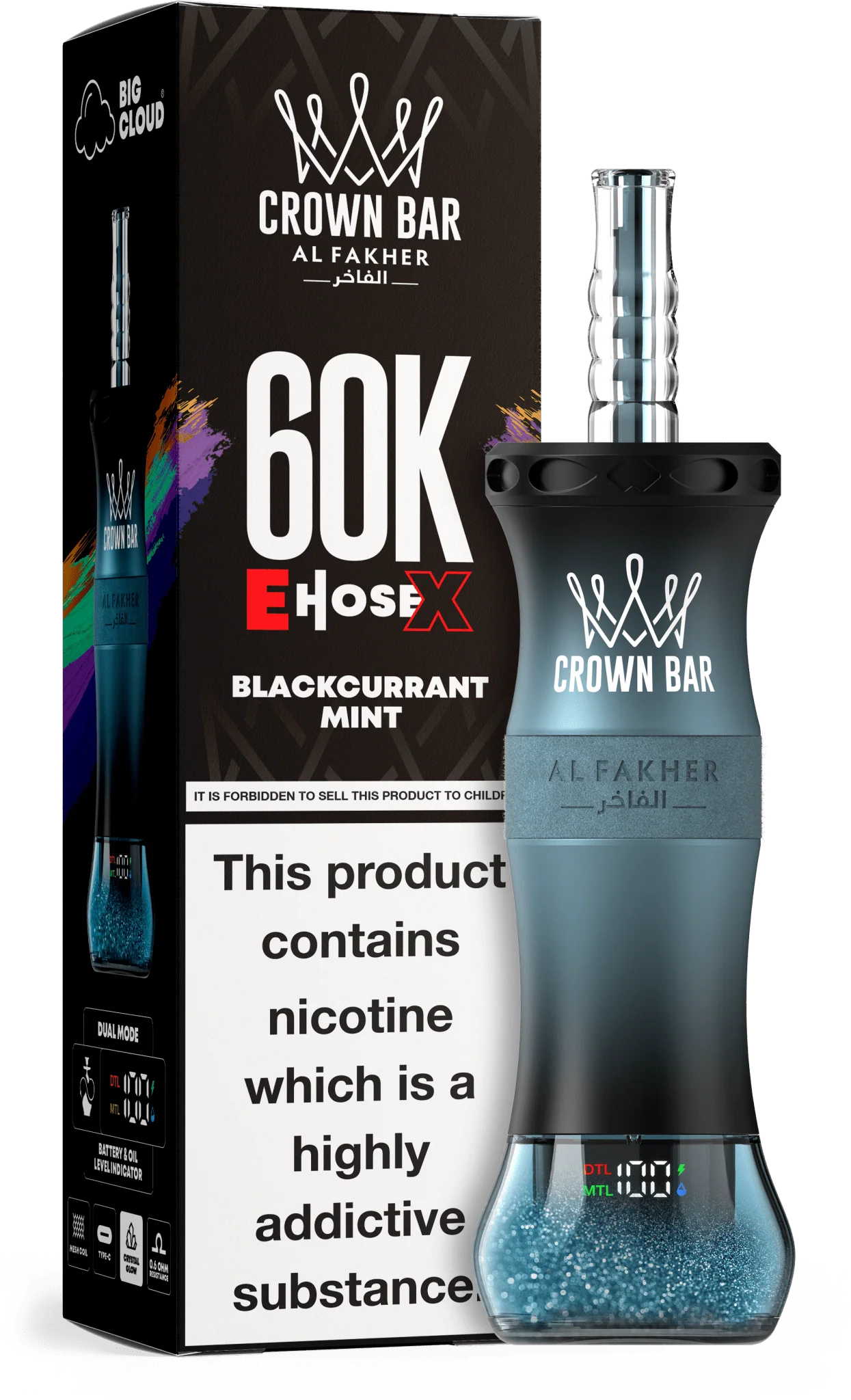 Kit monouso AL Fakher Crown Bar 60K 60000 Puffs E-Hose X
