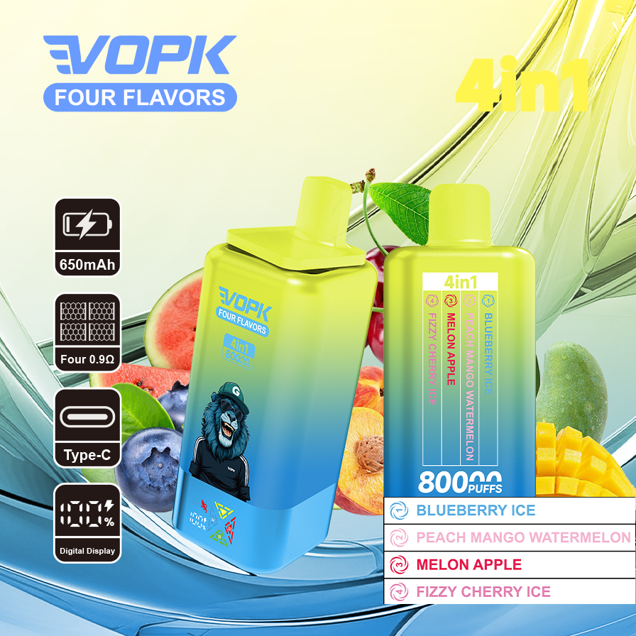 Kit monouso VOPK 80K Puffs 4IN1 650 mAh