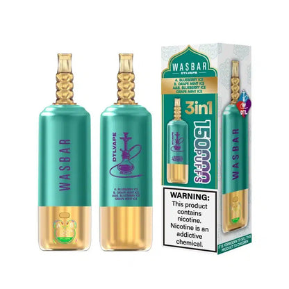 Kit monouso Wasbar 150K Puffs 3-in-1 DTL Shisha Hookah