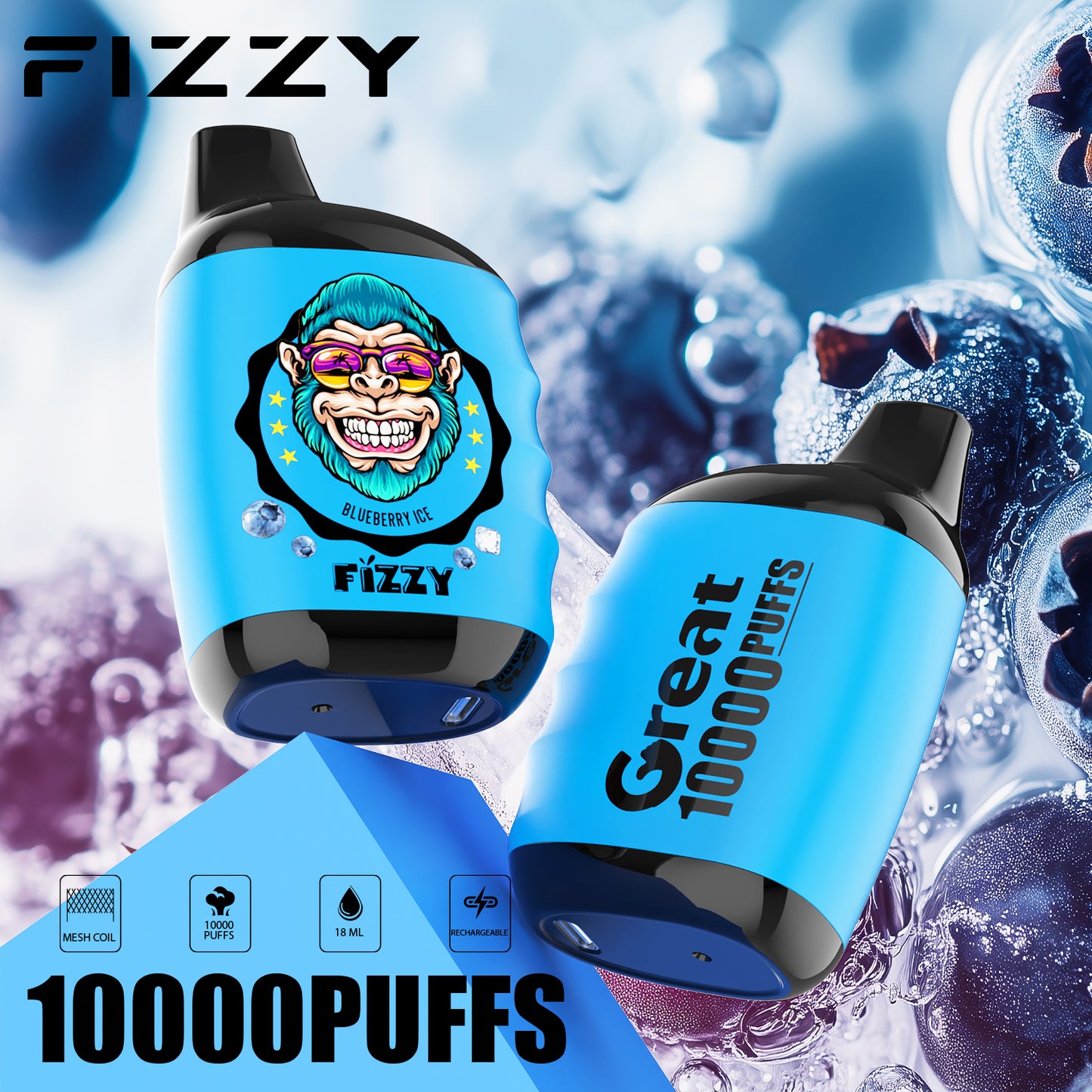 Fizzy GREAT 10000 Puffs Kit monouso ricaricabile