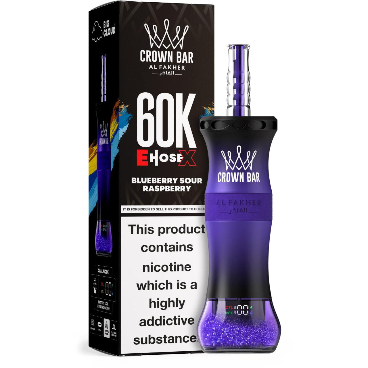 Kit monouso AL Fakher Crown Bar 60K 60000 Puffs E-Hose X
