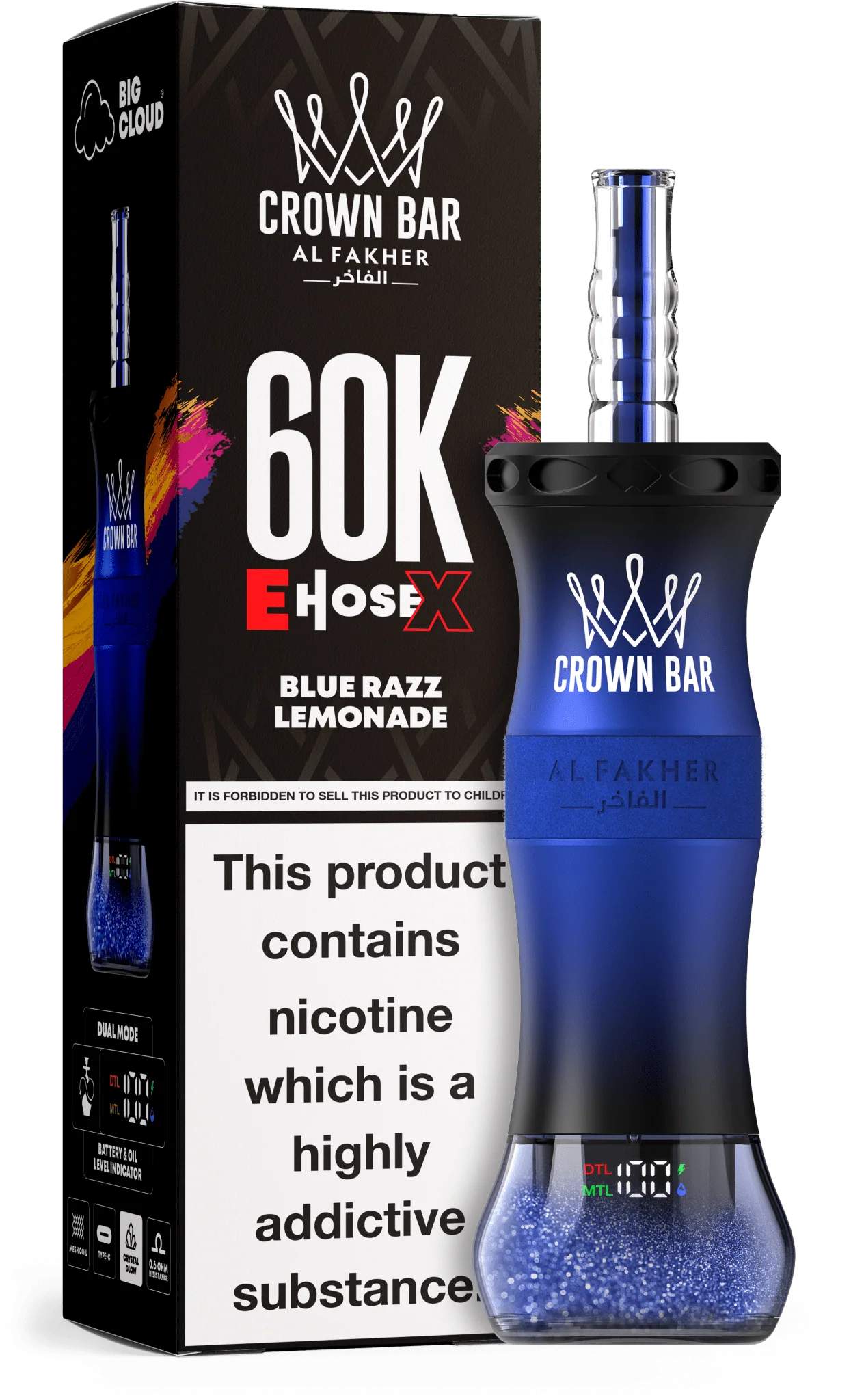 Kit monouso AL Fakher Crown Bar 60K 60000 Puffs E-Hose X