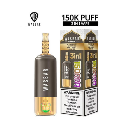 Kit monouso Wasbar 150K Puffs 3-in-1 DTL Shisha Hookah