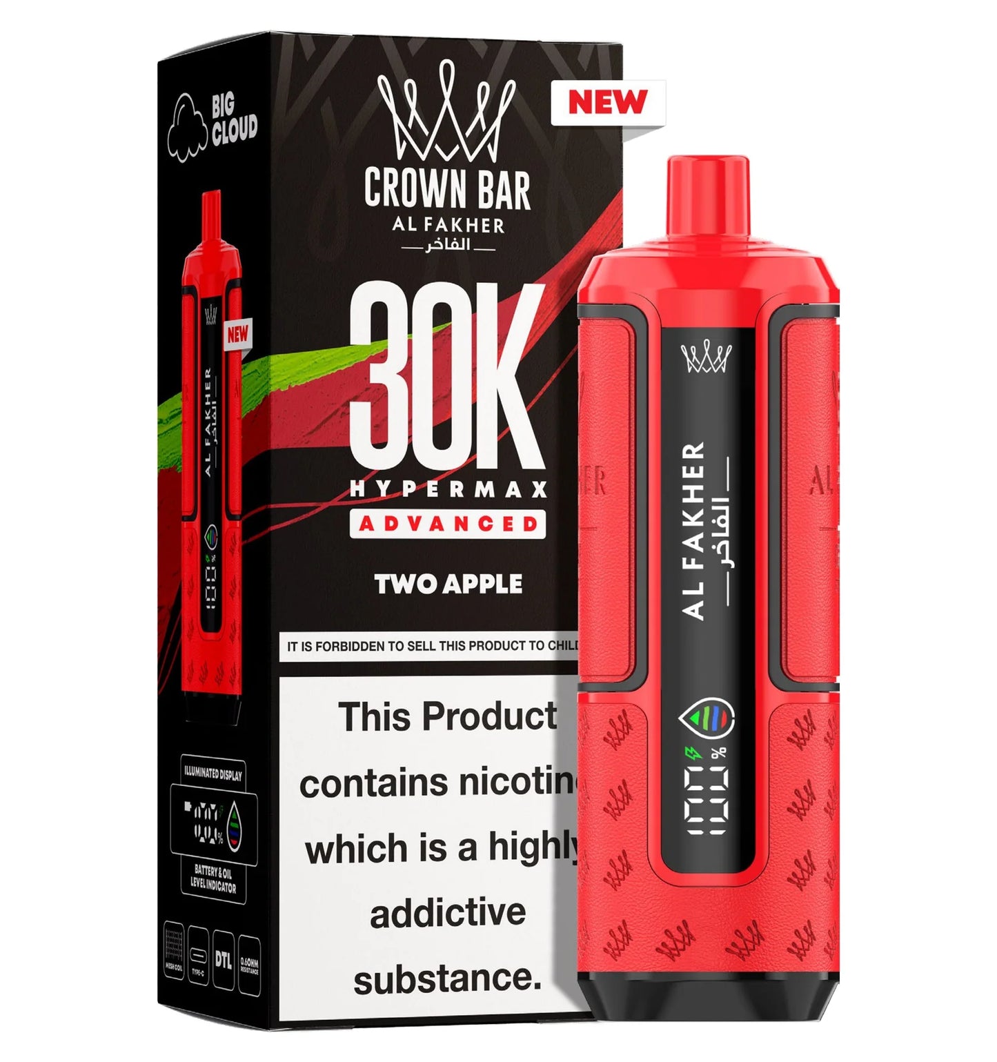 Kit monouso preriempito AL Fakher Crown Bar 30K Hypermax
