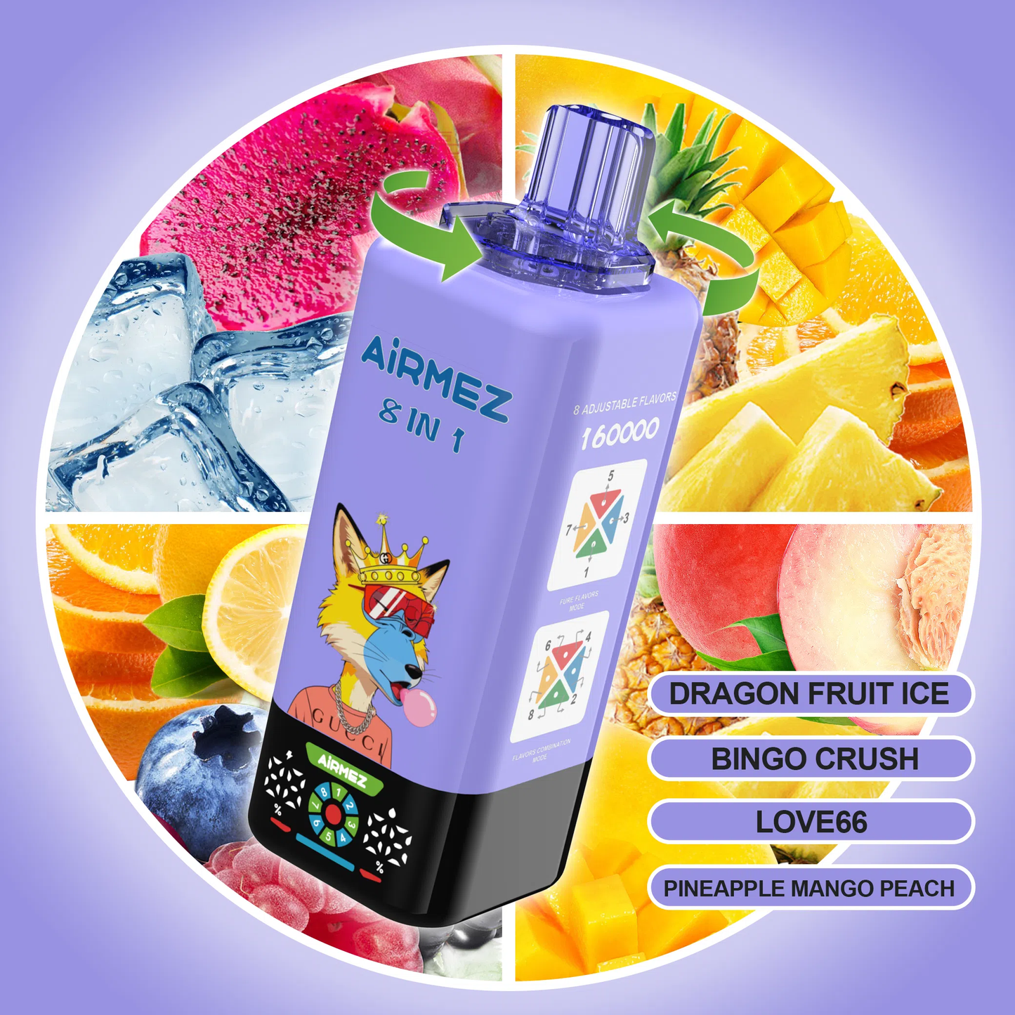 Kit monouso AIRMEZ FOX 8 IN 1 160K 160000 Puffs