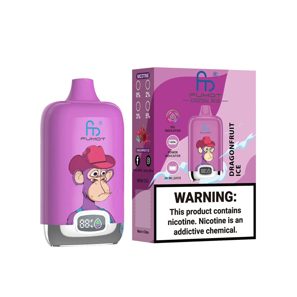 Kit monouso Fumot Randm Digital Box 12K 12000 Puffs 0mg
