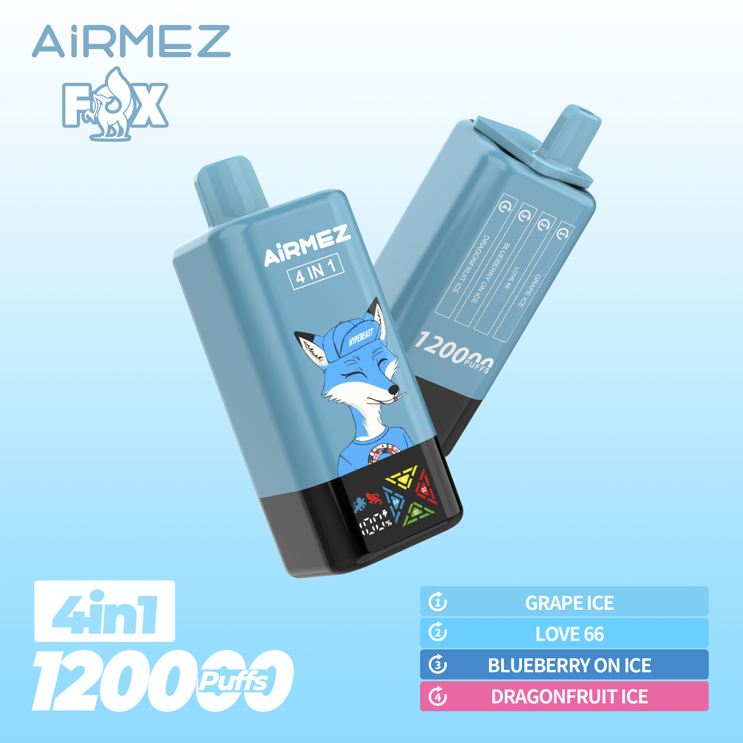 Kit monouso AiRMEZ Fox 4in1 120K 60ml (120000 Puffs)