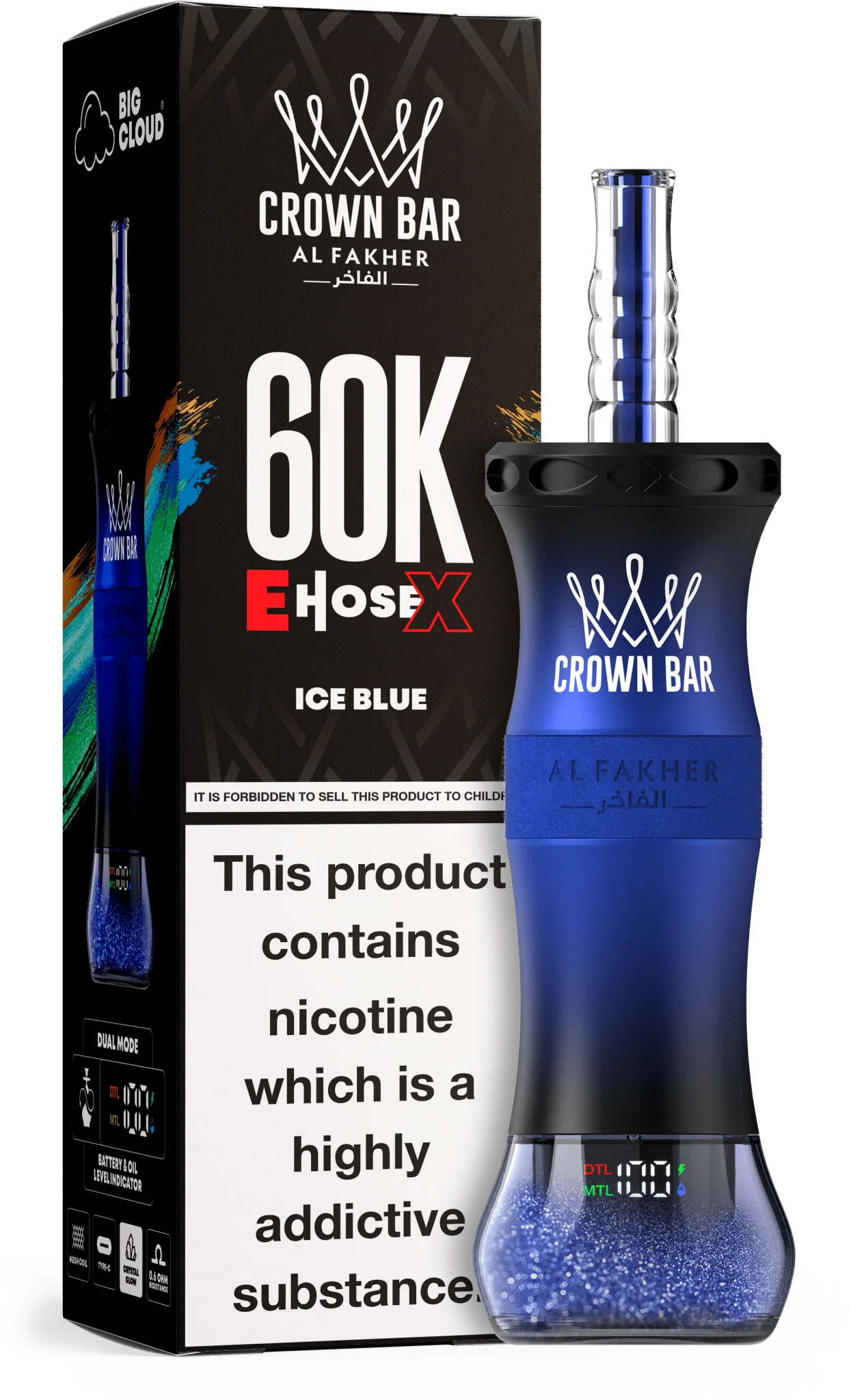 Kit monouso AL Fakher Crown Bar 60K 60000 Puffs E-Hose X