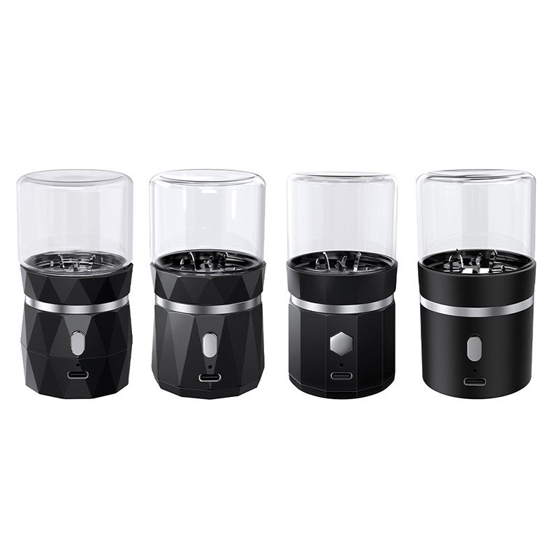 Smerigliatrice Per Erbe In Alluminio 4 Pezzi Con Finestra | Grinder Magnetico Con Raccolta Polline Nero/Viola