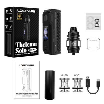 Kit Lost Vape Thelema Solo 100 Pro con atomizzatore Centaurus Sub Ohm V2 5ml