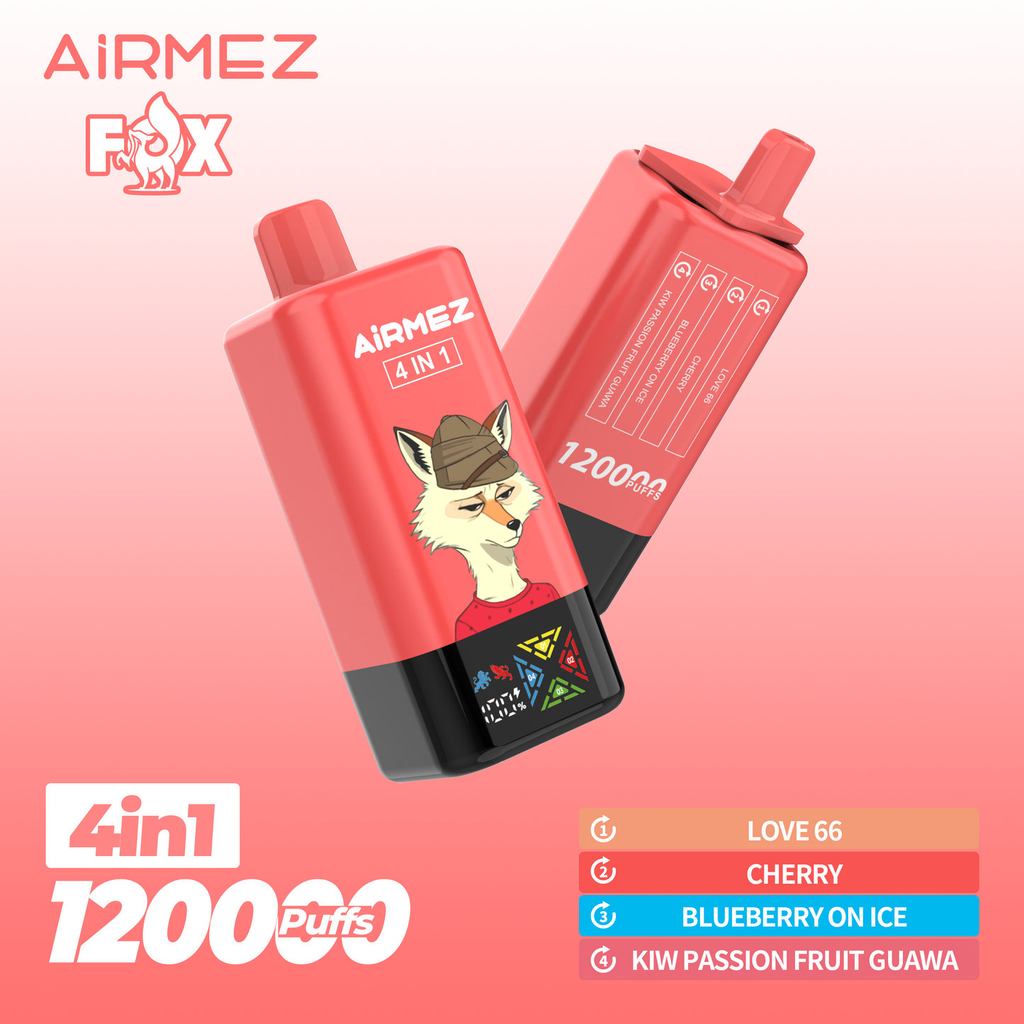 Kit monouso AiRMEZ Fox 4in1 120K 60ml (120000 Puffs)