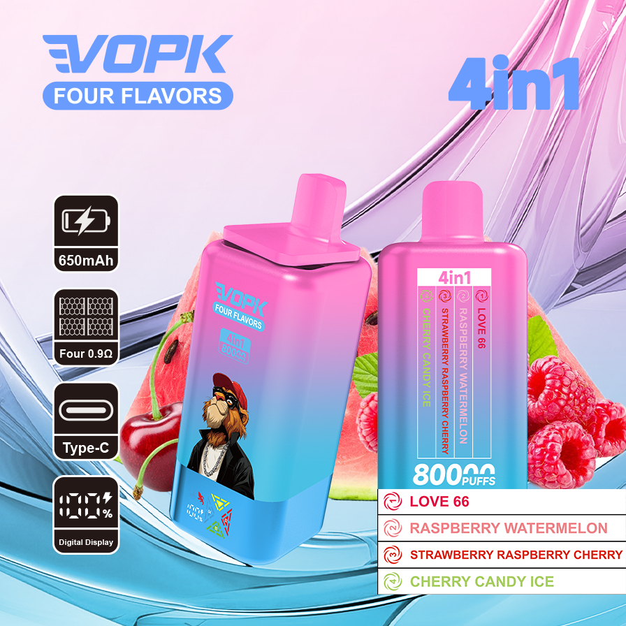 Kit monouso VOPK 80K Puffs 4IN1 650 mAh