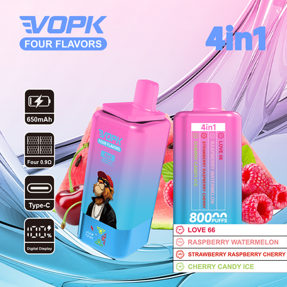 Kit monouso VOPK 80K Puffs 4IN1 650 mAh