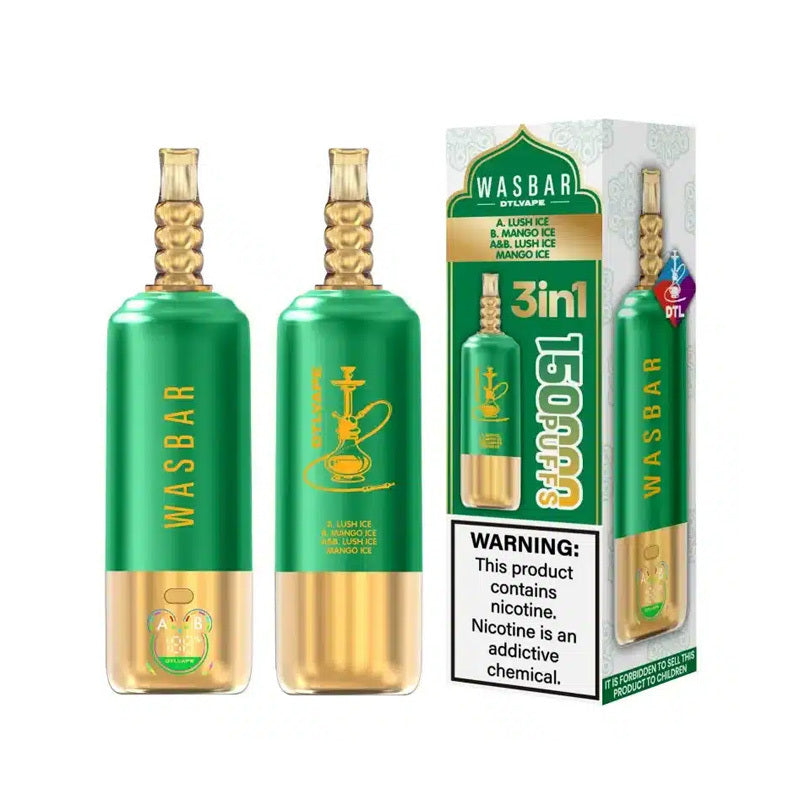 Kit monouso Wasbar 150K Puffs 3-in-1 DTL Shisha Hookah