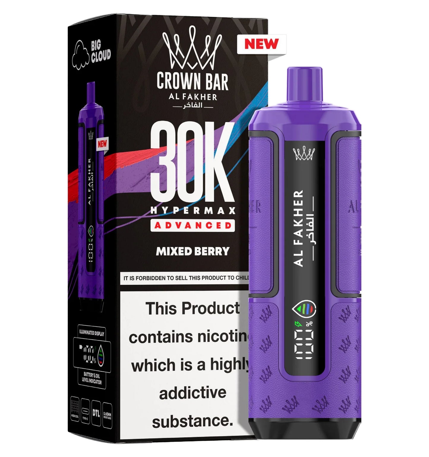 Kit monouso preriempito AL Fakher Crown Bar 30K Hypermax