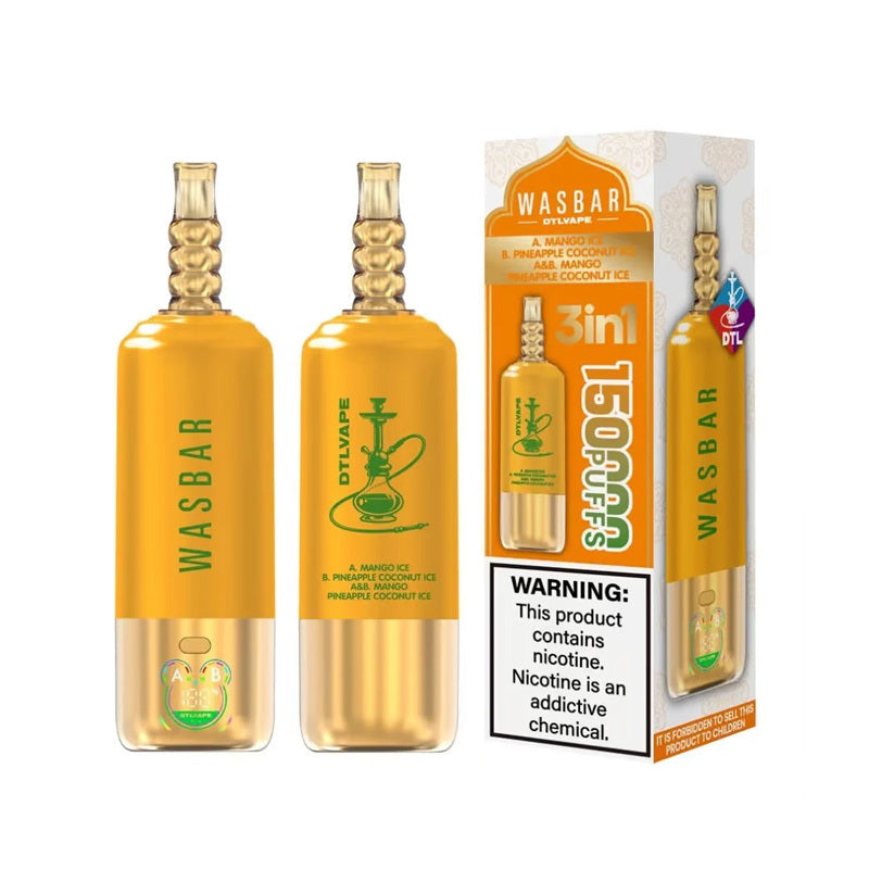 Kit monouso Wasbar 150K Puffs 3-in-1 DTL Shisha Hookah