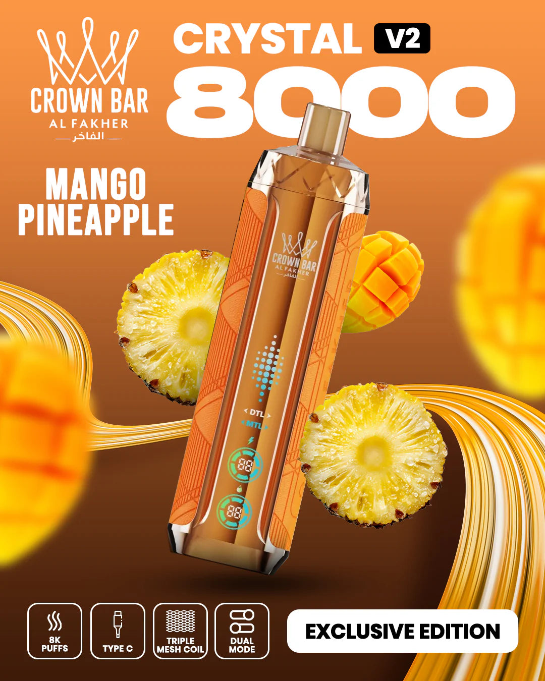 Kit monouso AL Fakher Crown Bar 8000 Crystal V2