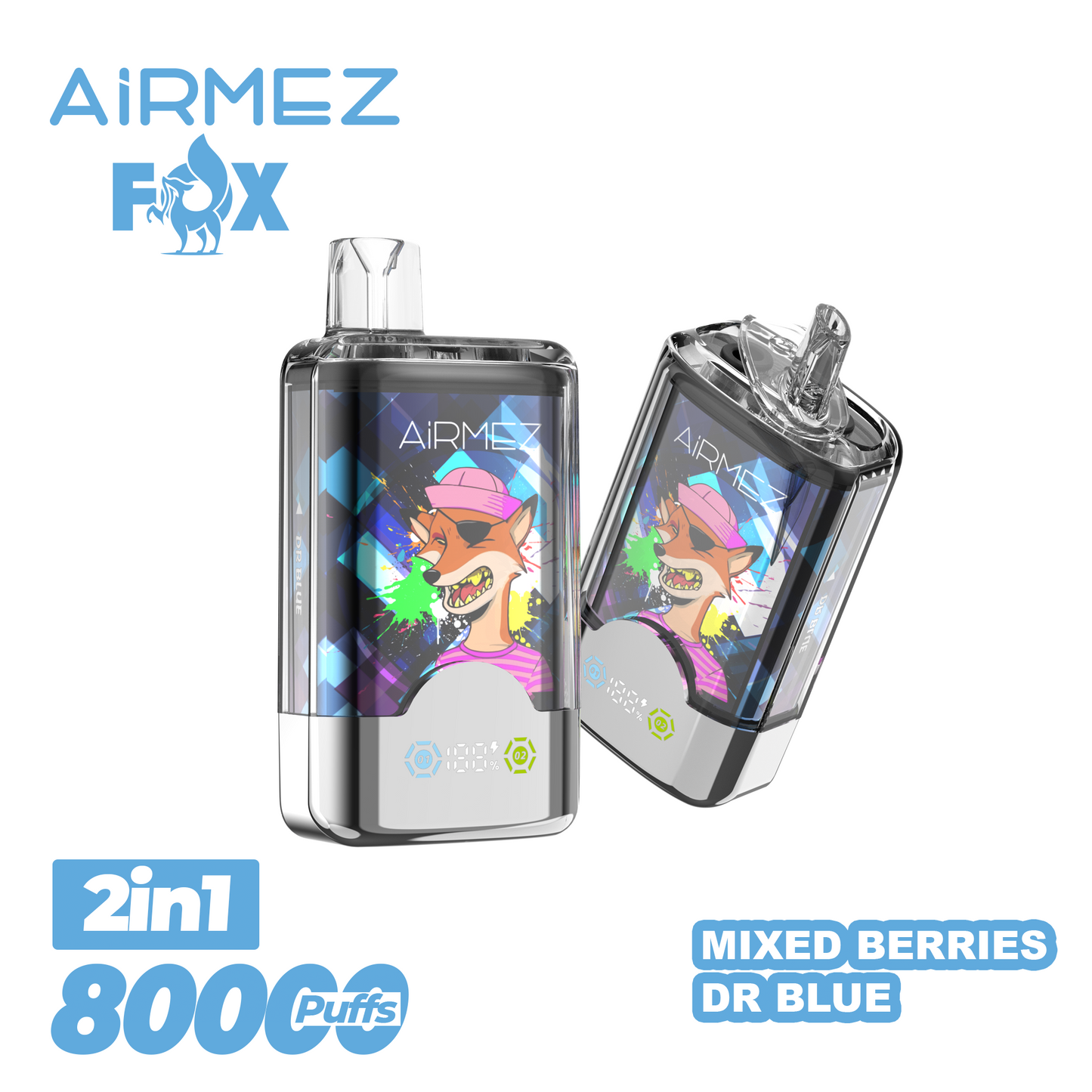 Kit monouso AiRMEZ Fox 80K 80000 Puffs 30ml (Dual Flavor)