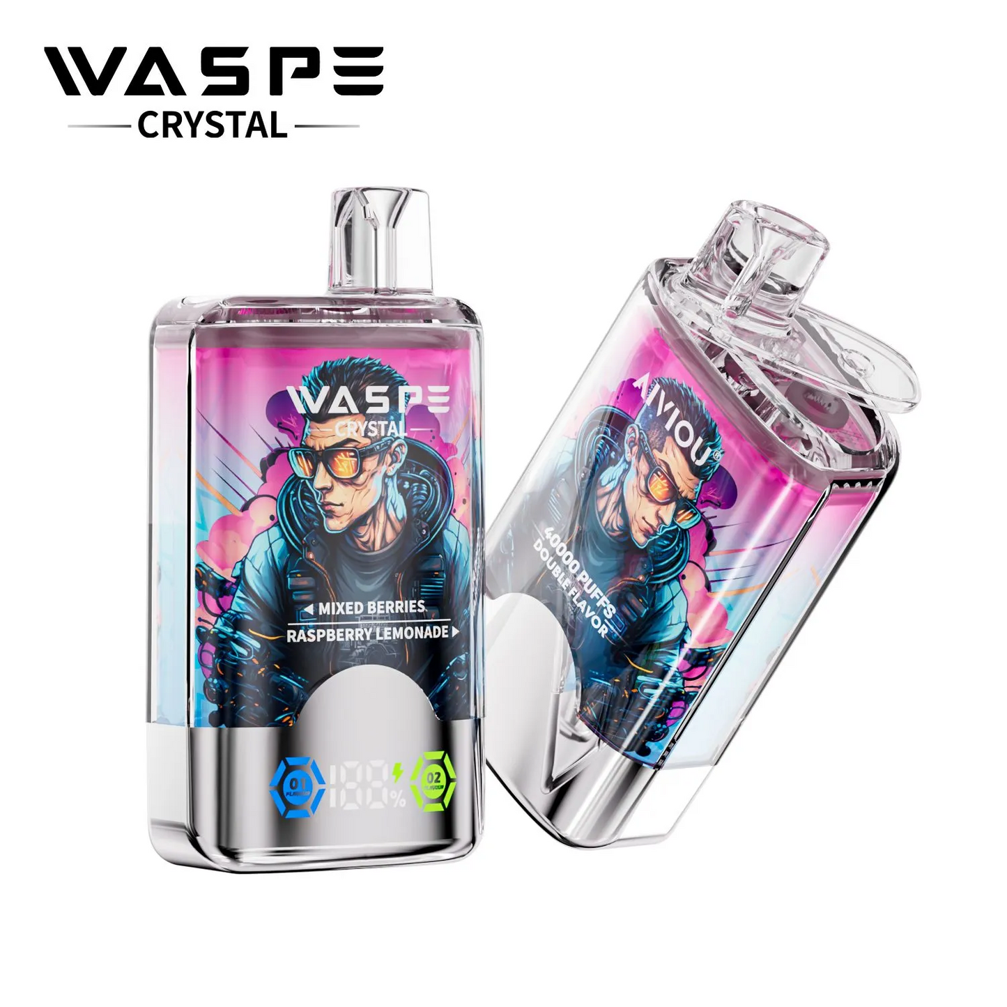 Kit monouso WASPE Crystal 40000 Puffs 40K (doppio gusto)