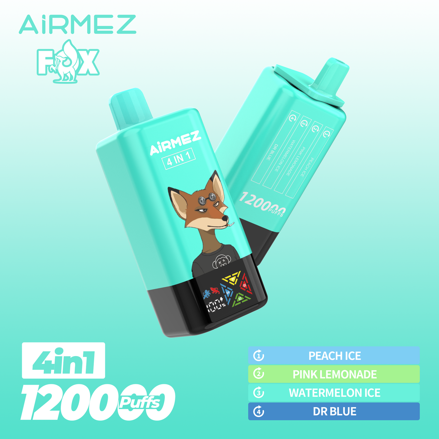 Kit monouso AiRMEZ Fox 4in1 120K 60ml (120000 Puffs)