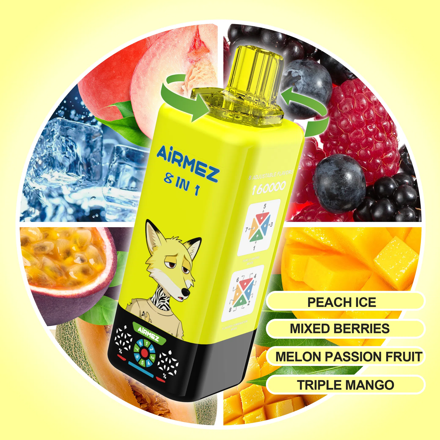 Kit monouso AIRMEZ FOX 8 IN 1 160K 160000 Puffs