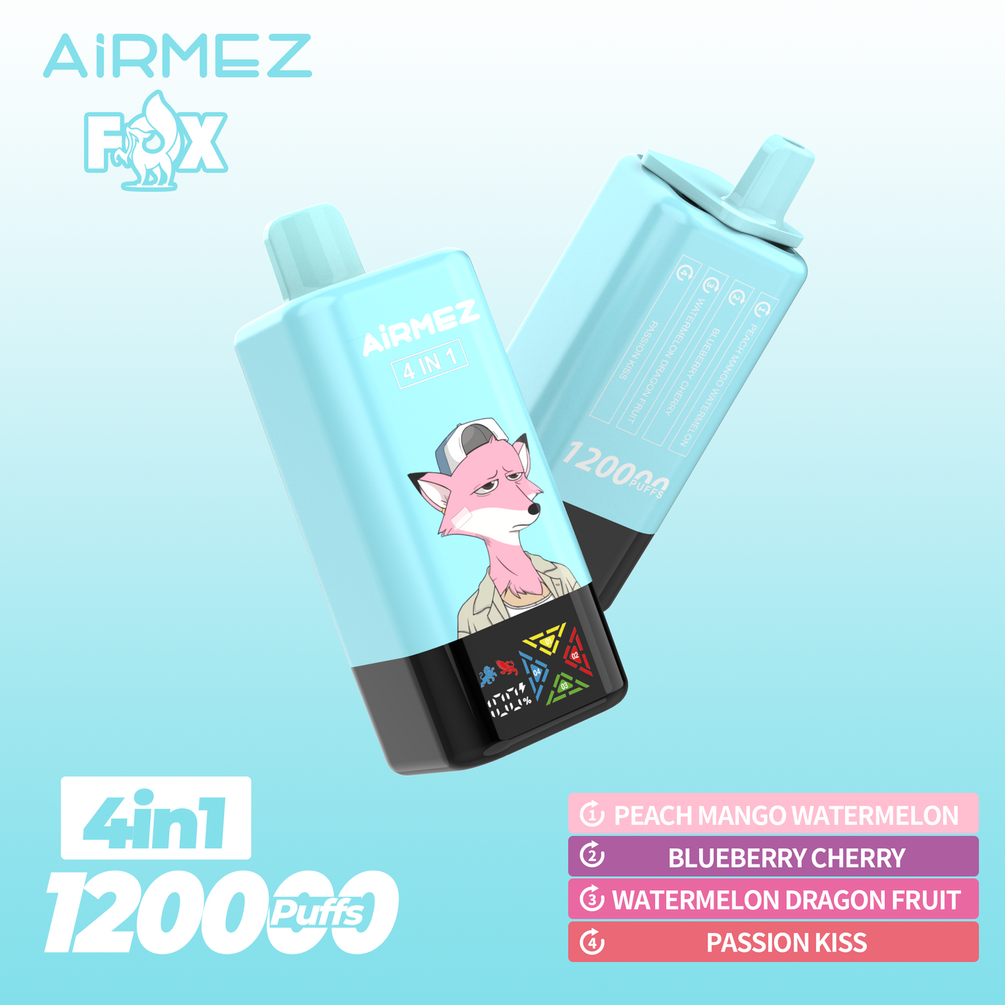 Kit monouso AiRMEZ Fox 4in1 120K 60ml (120000 Puffs)