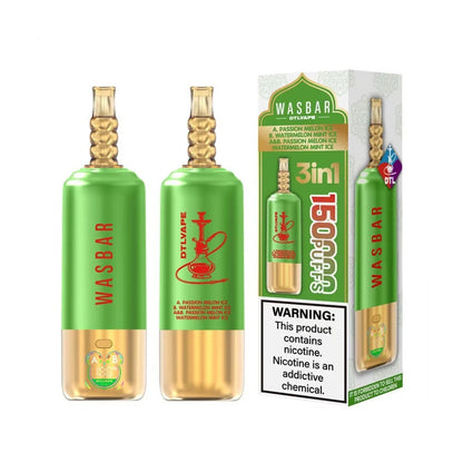 Kit monouso Wasbar 150K Puffs 3-in-1 DTL Shisha Hookah