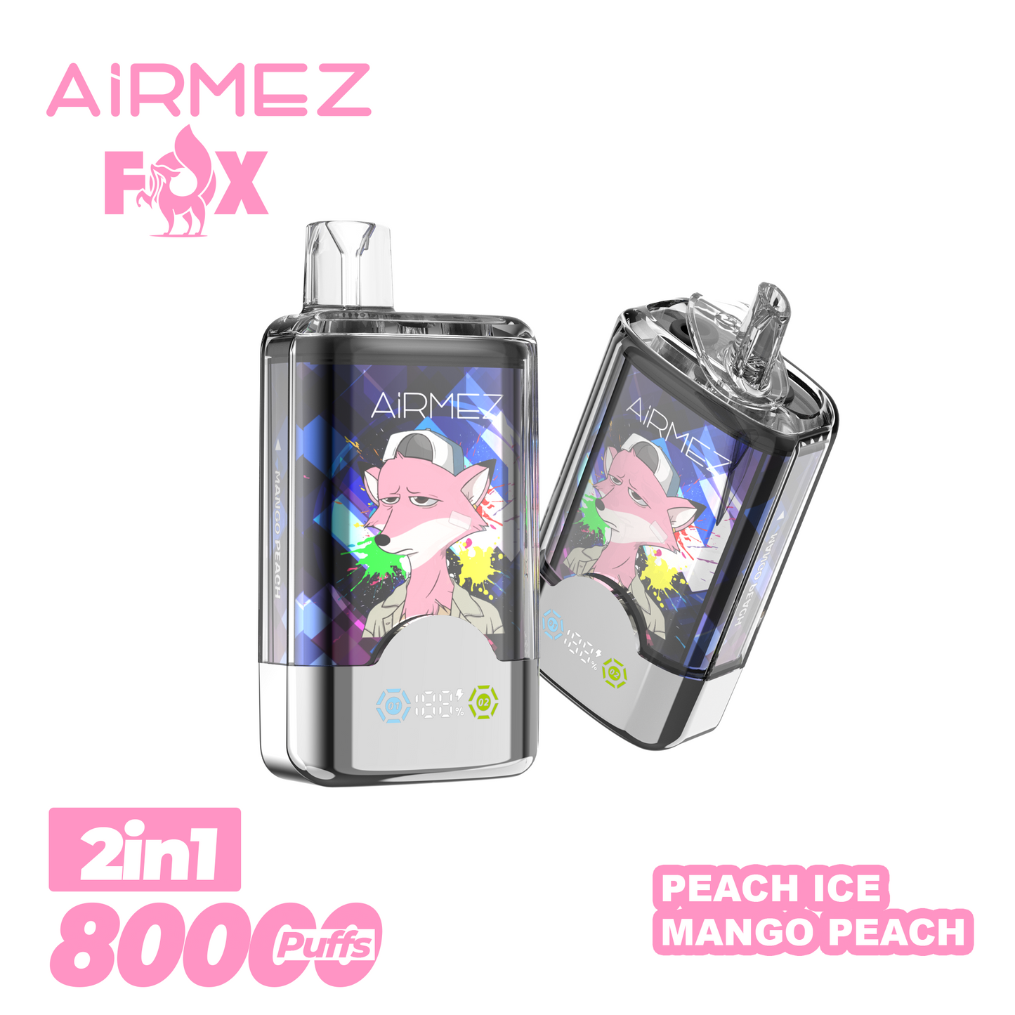 Kit monouso AiRMEZ Fox 80K 80000 Puffs 30ml (Dual Flavor)