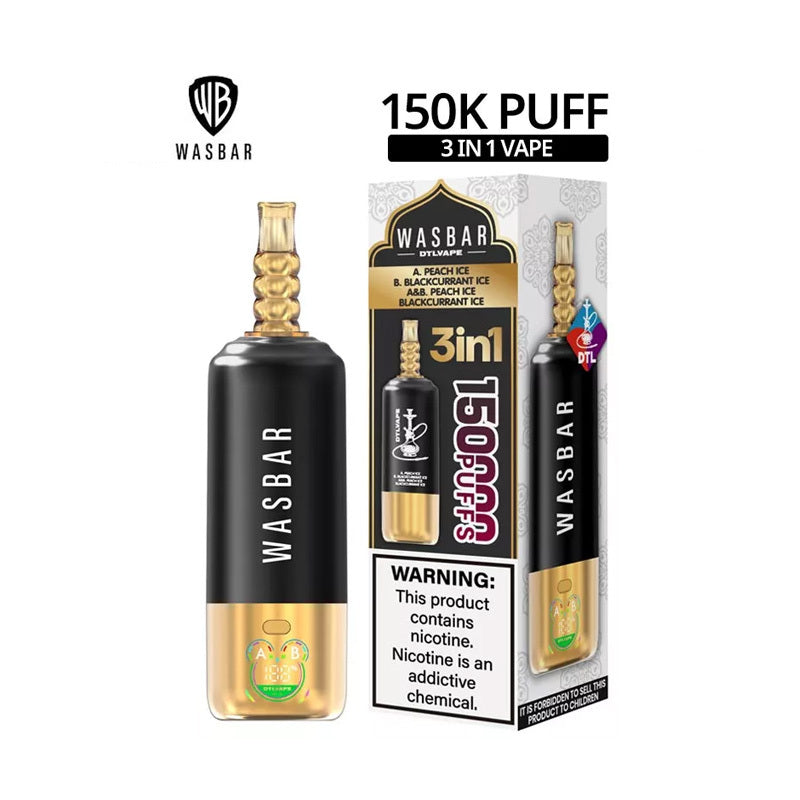 Kit monouso Wasbar 150K Puffs 3-in-1 DTL Shisha Hookah