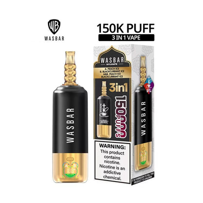 Kit monouso Wasbar 150K Puffs 3-in-1 DTL Shisha Hookah