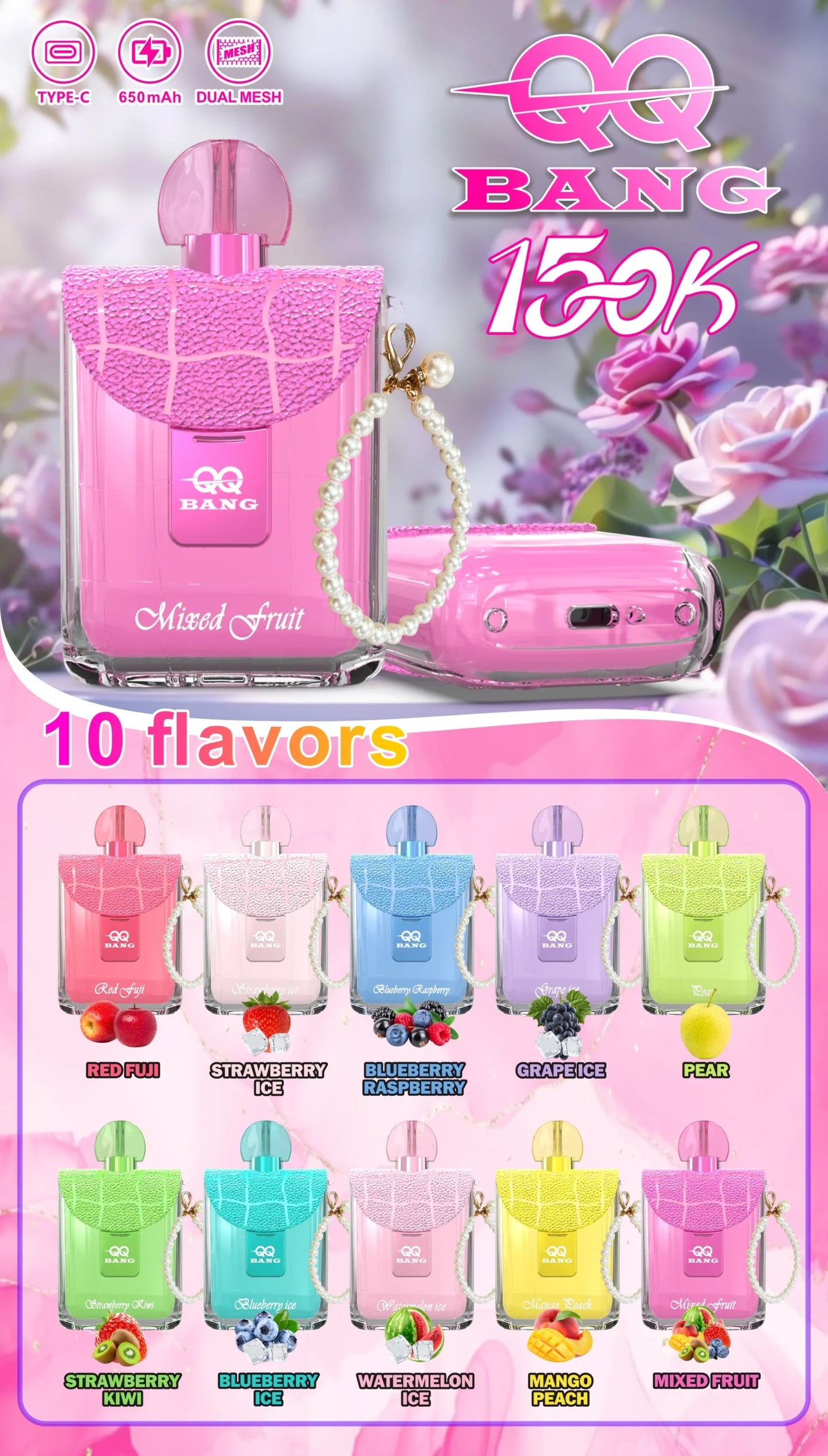 Kit monouso QQ Bang Perfume 150K 150000 Puffs