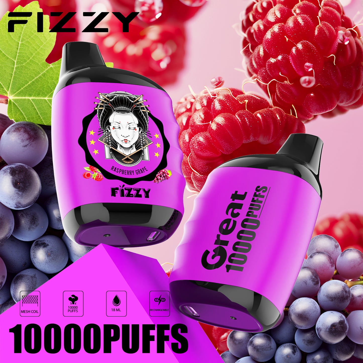 Fizzy GREAT 10000 Puffs Kit monouso ricaricabile