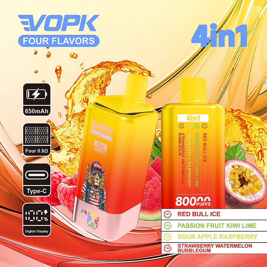 Kit monouso VOPK 80K Puffs 4IN1 650 mAh