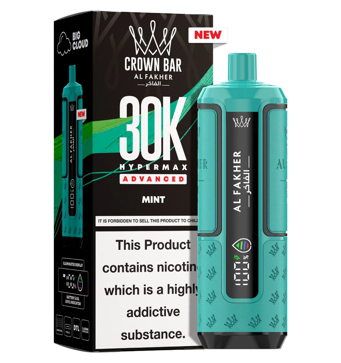Kit monouso preriempito AL Fakher Crown Bar 30K Hypermax