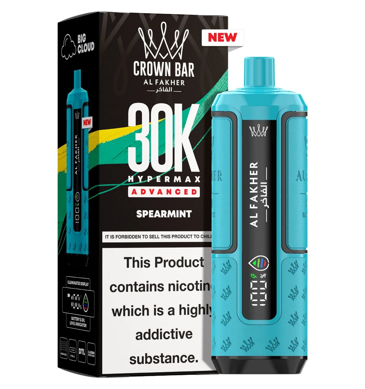 Kit monouso preriempito AL Fakher Crown Bar 30K Hypermax