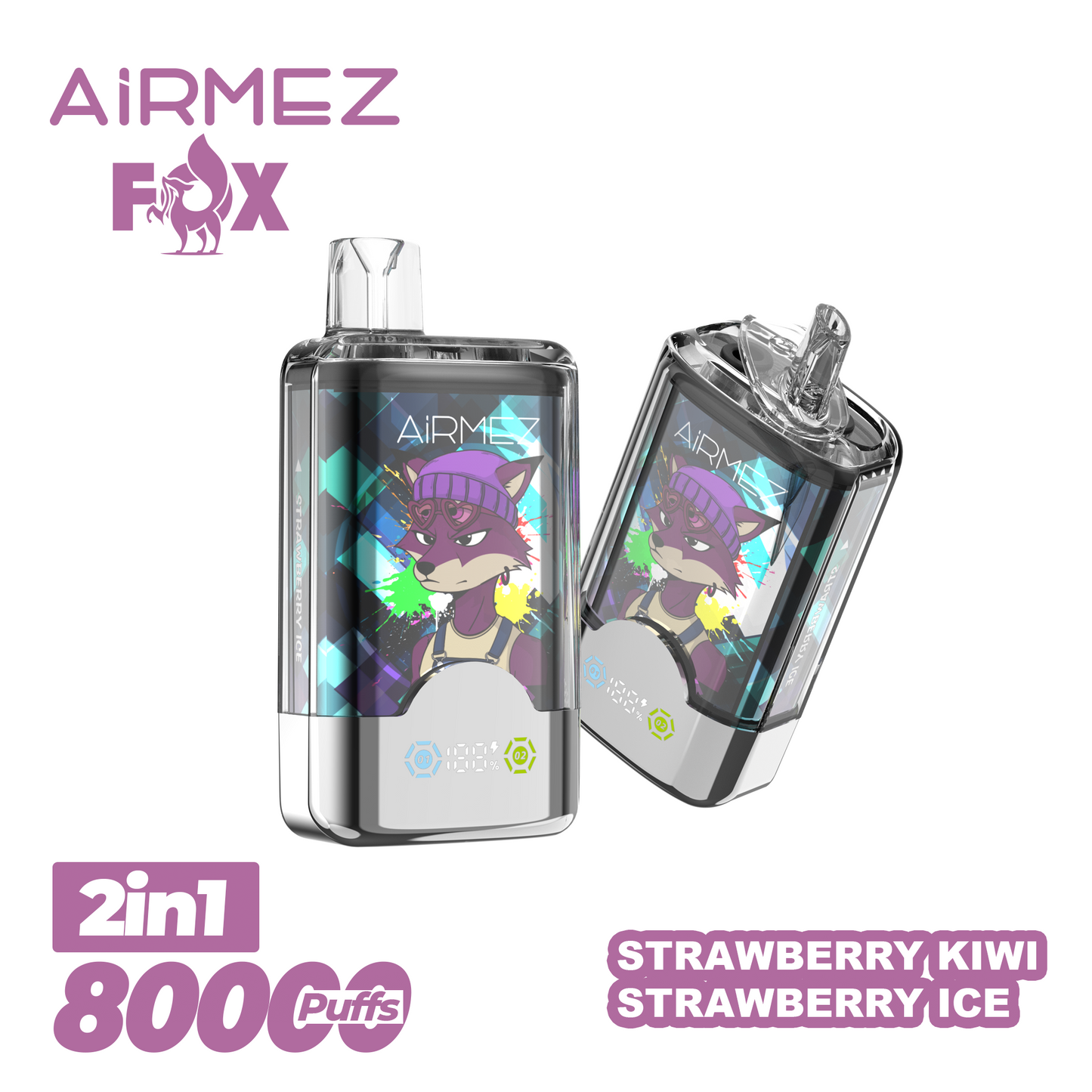 Kit monouso AiRMEZ Fox 80K 80000 Puffs 30ml (Dual Flavor)